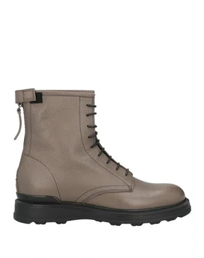 Woolrich Woman Ankle Boots Taupe Size 7 Leather In Gray