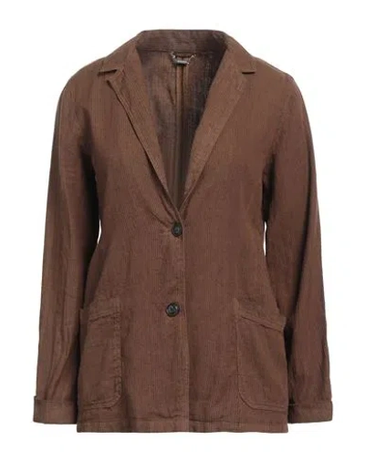 Woolrich Woman Blazer Camel Size M Cotton, Linen In Beige