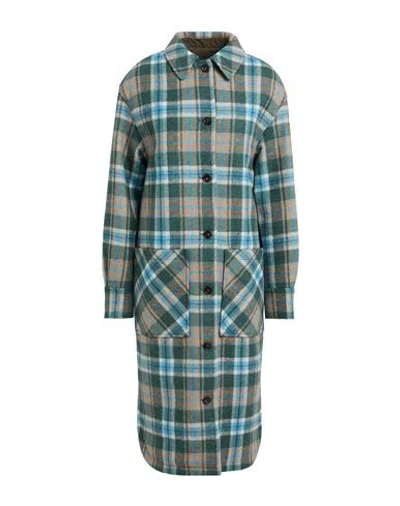 WOOLRICH WOOLRICH WOMAN COAT AZURE SIZE M WOOL, POLYAMIDE