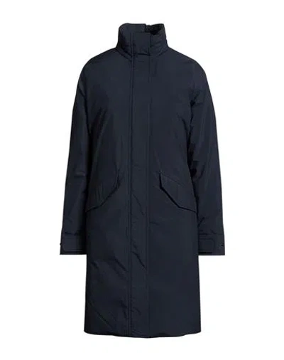 Woolrich Woman Coat Midnight Blue Size L Polyester In Black