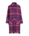 Woolrich Woman Coat Purple Size M Wool, Virgin Wool, Polyester, Alpaca Wool, Polyamide In Purple