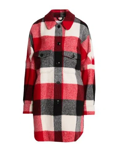 Woolrich Woman Coat Red Size L Wool, Polyamide, Mohair Wool, Acrylic