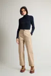 Woolrich Twill Straight-leg Trousers In Beige