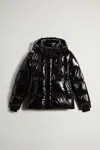 Woolrich Super Glossy Short Parka In Black