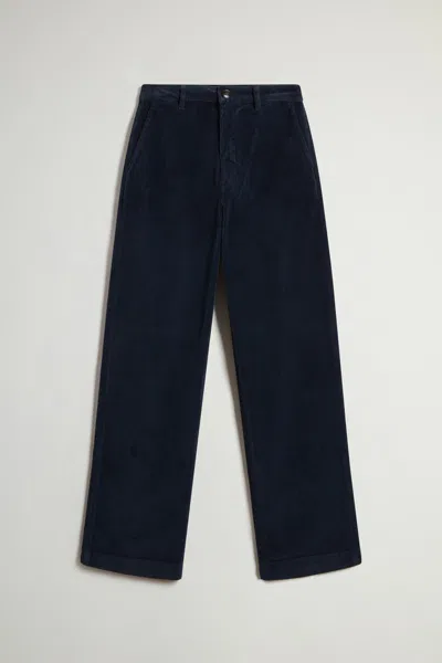Woolrich Corduroy Straight-leg Pants In Blue