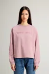 Woolrich Fleece Crew Neck Sweatshirt In Pink