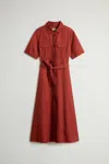 Woolrich Short-sleeved Midi Dress In Red