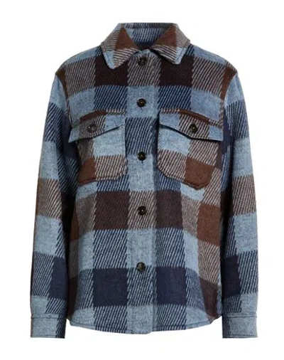 Woolrich Woman Jacket Sky Blue Size L Acrylic, Polyester, Wool, Cotton, Polyamide