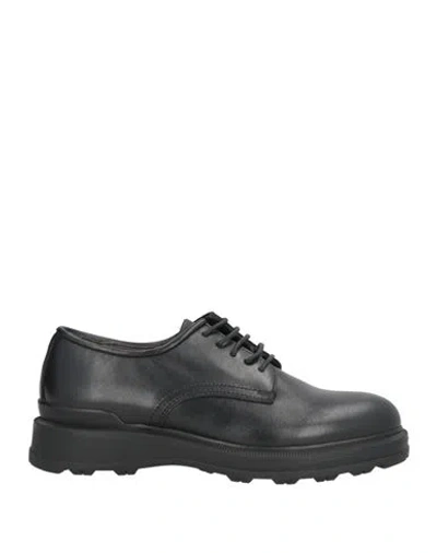 Woolrich Woman Lace-up Shoes Black Size 7 Cowhide
