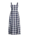 Woolrich Woman Midi Dress Navy Size L Cotton In Navy