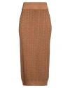 Woolrich Woman Midi Skirt Camel Size M Virgin Wool In Brown