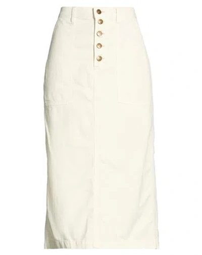 Woolrich Woman Midi Skirt Ivory Size S Cotton, Elastane In White