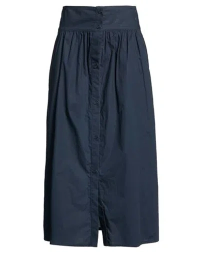 Woolrich Woman Midi Skirt Midnight Blue Size Xl Cotton