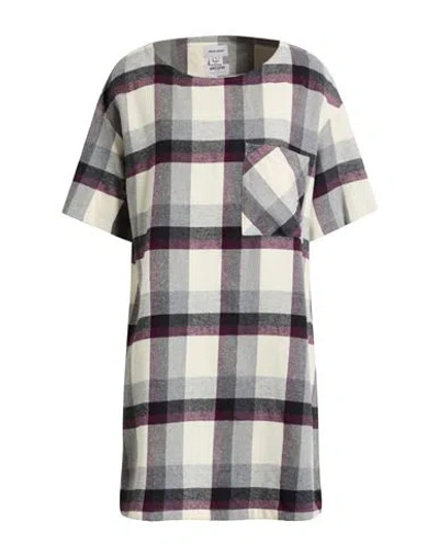 Woolrich Woman Mini Dress Off White Size S Cotton, Wool, Polyamide In Multi