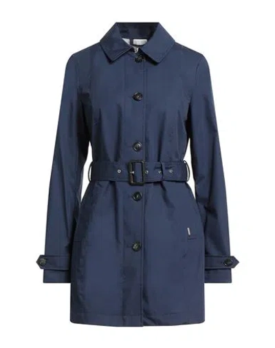 Woolrich Woman Overcoat & Trench Coat Navy Size M Cotton In Blue