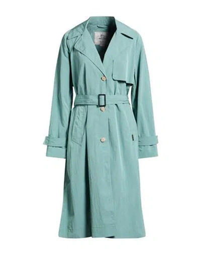 Woolrich Woman Overcoat & Trench Coat Sage Green Size S Polyamide, Polyester In Blue