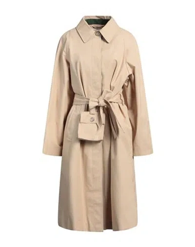 Woolrich Woman Overcoat & Trench Coat Sand Size L Cotton In Brown