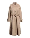 Woolrich Woman Overcoat & Trench Coat Sand Size L Cotton, Elastane In Beige