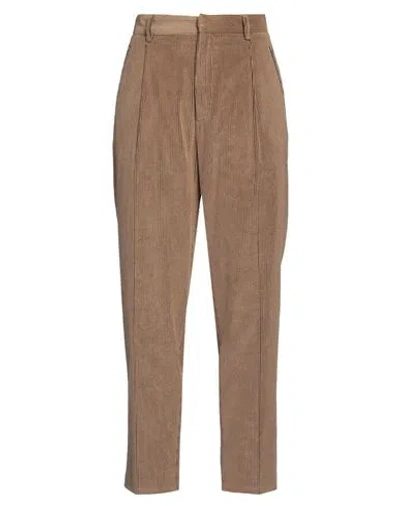Woolrich Woman Pants Camel Size 31 Paper, Polyester, Elastane In Brown