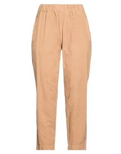 Woolrich Woman Pants Camel Size S Linen, Cotton In Sand