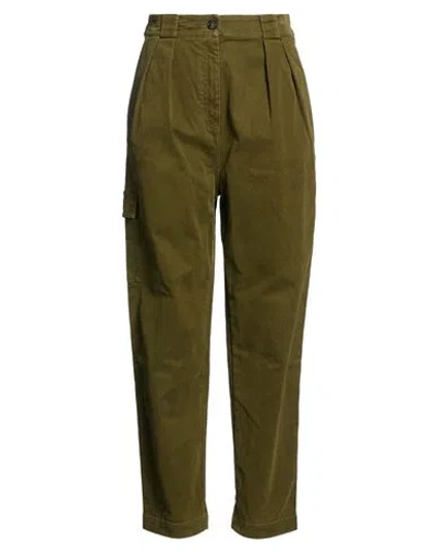 Woolrich Woman Pants Military Green Size 29 Cotton, Elastane