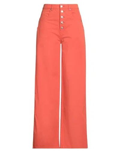 Woolrich Woman Pants Tomato Red Size 29 Cotton, Elastane