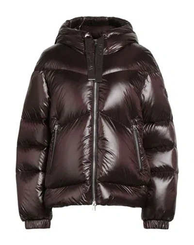 Woolrich Woman Puffer Burgundy Size L Polyamide In Brown