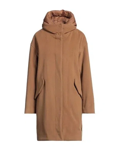 Woolrich Woman Puffer Camel Size L Wool, Polyamide, Cashmere, Polyester In Beige