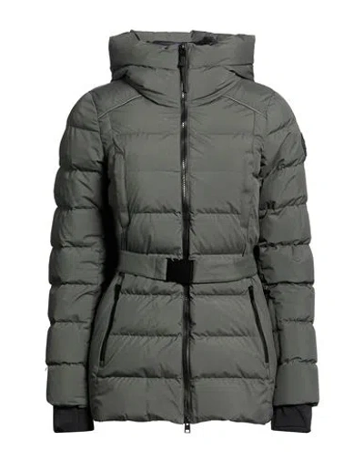Woolrich Woman Puffer Charcoal Size Xxl Polyester In Green