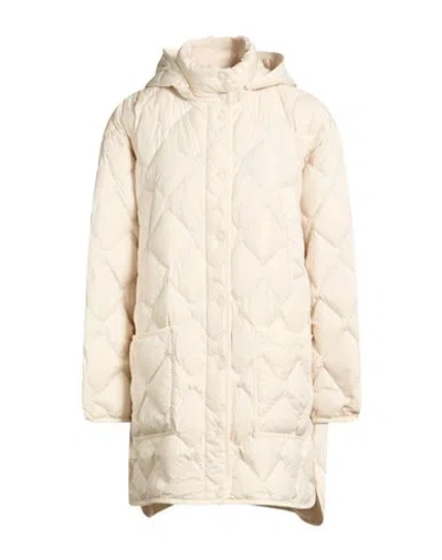Woolrich Woman Puffer Cream Size L Polyester In White