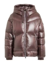 Woolrich Woman Puffer Dark Brown Size L Polyamide