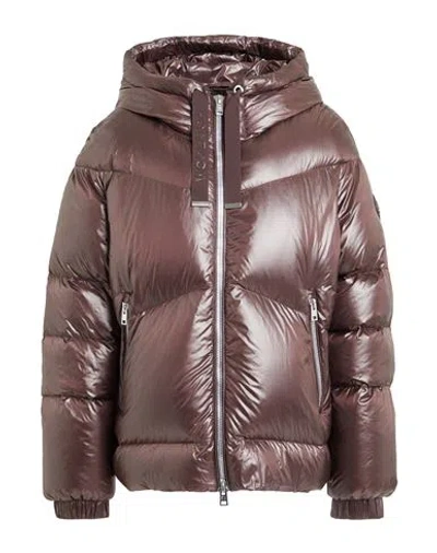 Woolrich Woman Puffer Dark Brown Size L Polyamide
