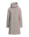 Woolrich Logo Patch Hooded Parka In Grey
