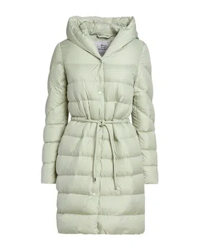 Woolrich Woman Puffer Light Green Size Xs Polyester