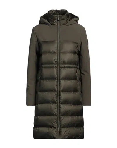 Woolrich Woman Puffer Military Green Size M Polyester, Elastane, Polyamide In Green