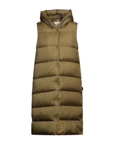Woolrich Woman Puffer Military Green Size S Polyester