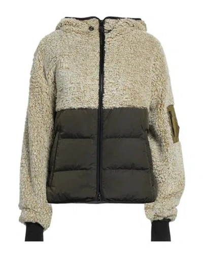 Woolrich Woman Puffer Military Green Size Xl Polyester