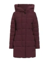 Woolrich Woman Puffer Plum Size L Polyester In Burgundy