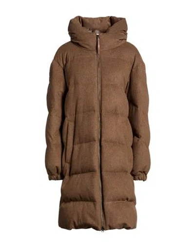 Woolrich Woman Puffer Taupe Size Xxs Virgin Wool In Brown