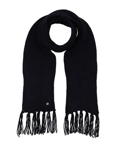 Woolrich Woman Scarf Navy Size - Wool In Black