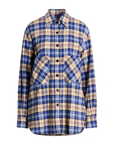 Woolrich Woman Shirt Blue Size S Linen, Cotton