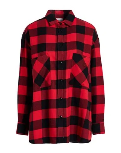 Woolrich Woman Shirt Red Size L Cotton In Black