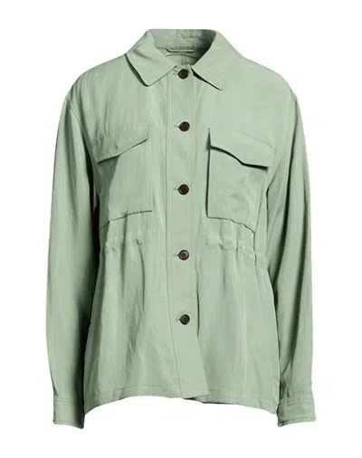 Woolrich Woman Shirt Sage Green Size Xs Viscose, Linen