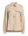 Woolrich Woman Shirt Sand Size L Viscose, Linen In Beige