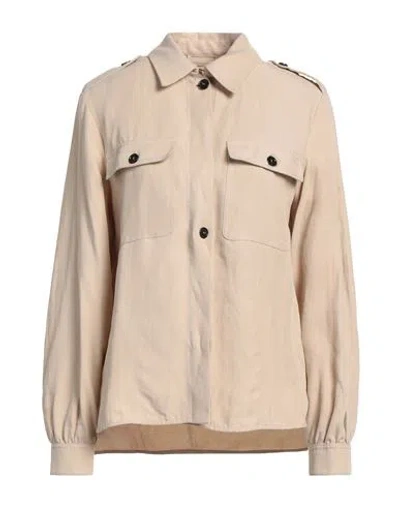 Woolrich Woman Shirt Sand Size L Viscose, Linen In Beige