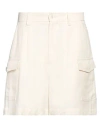 Woolrich Woman Shorts & Bermuda Shorts Ivory Size 29 Viscose, Linen In White