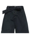 Woolrich Woman Shorts & Bermuda Shorts Midnight Blue Size 25 Cotton, Elastane In Blue