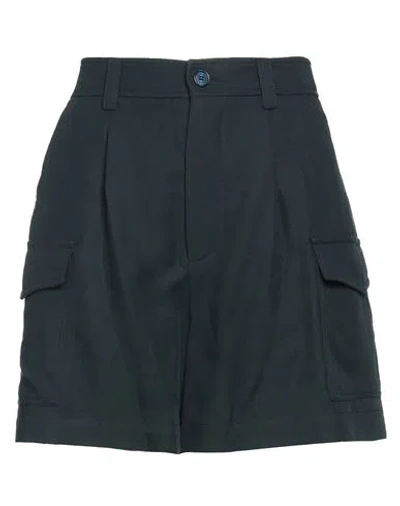 Woolrich Woman Shorts & Bermuda Shorts Midnight Blue Size 30 Viscose, Linen In Multi
