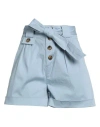 Woolrich Woman Shorts & Bermuda Shorts Pastel Blue Size 29 Cotton, Elastane