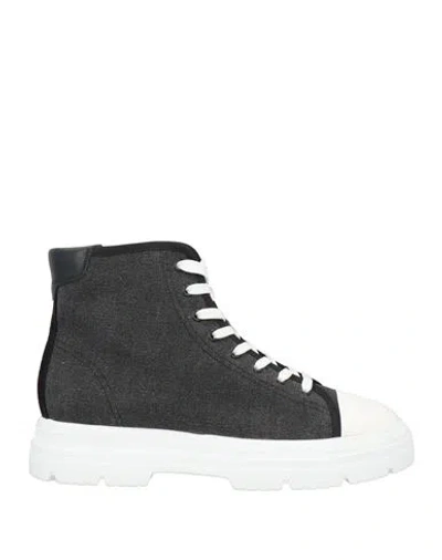 Woolrich Woman Sneakers Charcoal Size 6.5 Textile Fibers In Gray